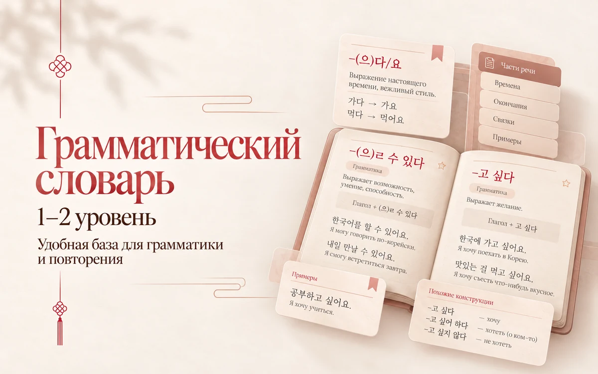 Обложка проекта «Словарь корейской грамматики»